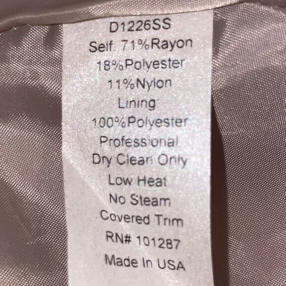 Alexia Admor Vintage Champagne Jeweled Collar Shift Dress Size Large - Picture 3 of 16